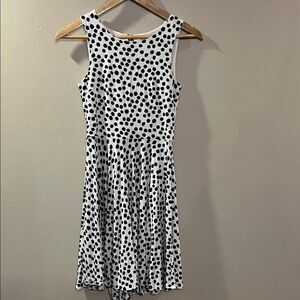 LOFT Black and White Polka Dot Mini Dress